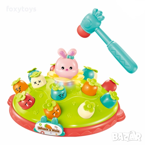Бебешка играчка - Зайче, моркови и чук, снимка 2 - Образователни игри - 51619070