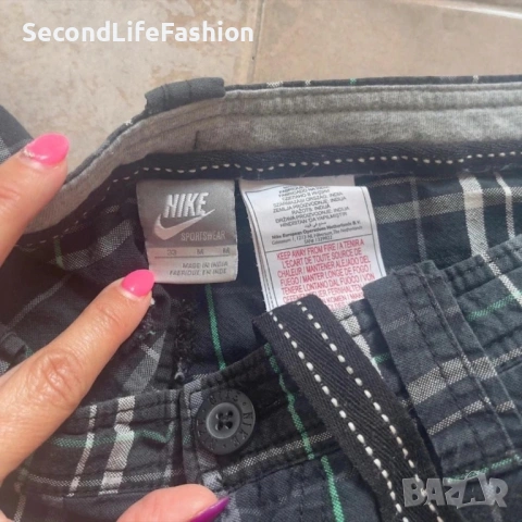 Мъжки къси панталони с джобове Nike Sportswear Vintage размер 33 зелени и сини, снимка 3 - Къси панталони - 53270751