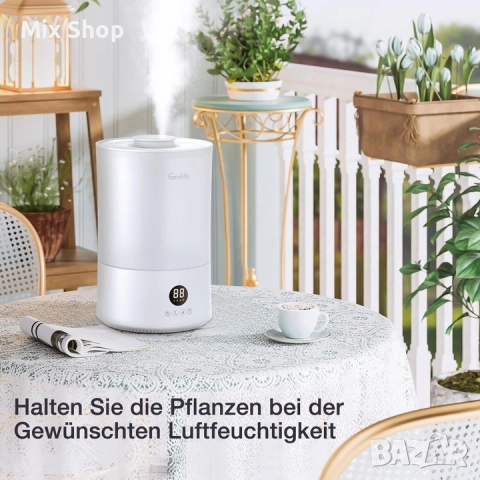 Овлажнител Grelife, Бял, 4L, 30w, 4 скорости, снимка 4 - Друга електроника - 52164779