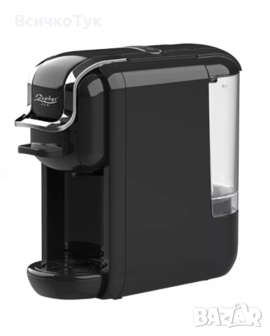 ✨Еспресо машина ZEPHYR ZP 1171 L, За капсули и мляно кафе 3в1, 1450W, 19 бара, Черен 