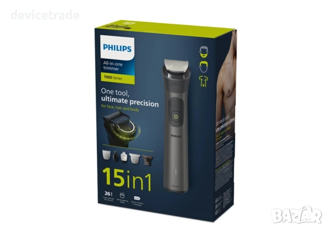 Мултифункционален тример 15 в 1 PHILIPS Multigroom Series 7000 MG7950/15, снимка 6 - Машинки за подстригване - 50618635