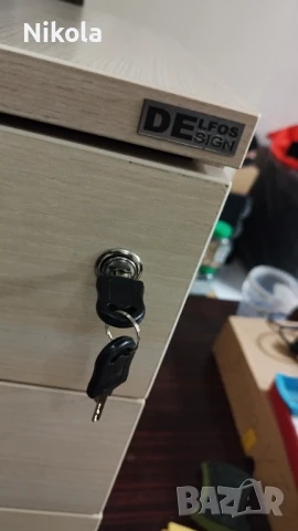 Шкафче за бюро на колела - контейнер със заключване 41,5/50/56см, снимка 16 - Шкафове - 50987035