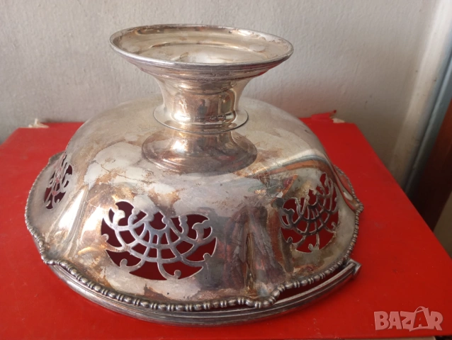 Винтидж посребрена купа,фруктиера, снимка 4 - Други ценни предмети - 54278875