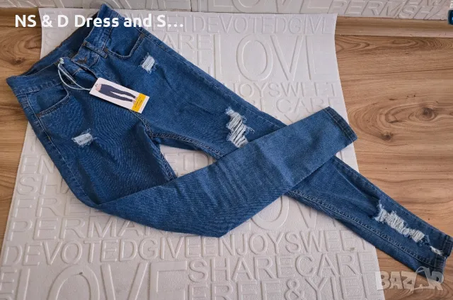 Дамски дънки Slim с накъсан ефект , снимка 7 - Дънки - 50013917