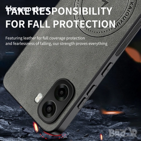 Магнитен Калъф WANLONFENG SD1 Series за Oppo A6x 4G / A6x 5G - Nappa текстура, PC + TPU, Вграден Маг, снимка 6 - Резервни части за телефони - 53564235