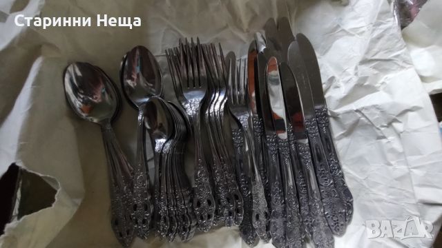 Ретро Винтидж Неупотребявани за 12 души 48 части старинни прибори стари немски прибори хранене , снимка 5 - Антикварни и старинни предмети - 45917798