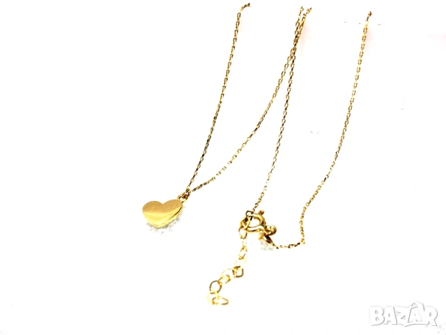 Тънко златно колие с плътно сърце-1,77 грама 14К (проба 585)