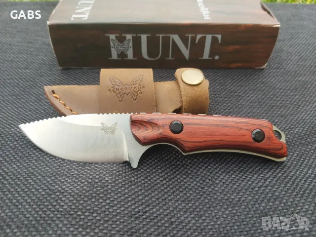 Ловен нож Benchmade HUNT малък с кожена кания, снимка 3 - Ножове - 50246576