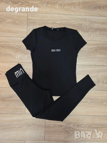  🍓Спортен сет Miu Miu Тениска+Клин, снимка 3 - Спортни екипи - 53963863