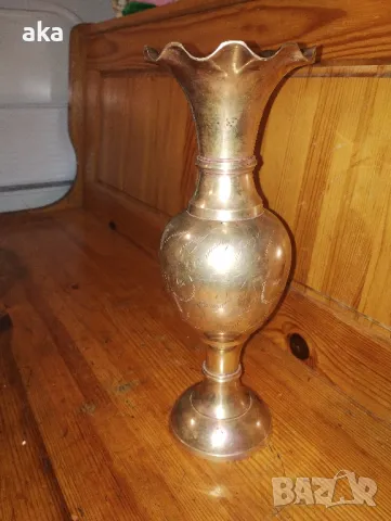 МАСИВНА бронзова - месингова - ВАЗА 800ГР.31 СМ., снимка 2 - Нумизматика и бонистика - 49862611