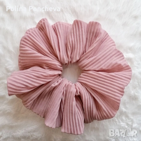 Скрънчита за коса - сатен, снимка 17 - Аксесоари за коса - 53356323