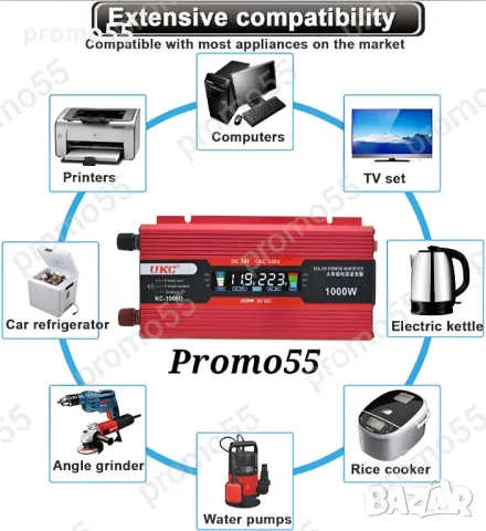 Инвертор 12-220V 500W UKC с дисплей, снимка 7 - Аксесоари и консумативи - 49022287