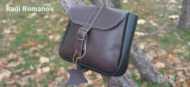 Мъжка кожена чанта за кръст, чанта за лов , риболов и преходи