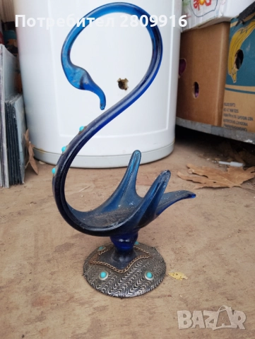 Винтидж стъклен лебед Мурано, снимка 2 - Антикварни и старинни предмети - 52974224