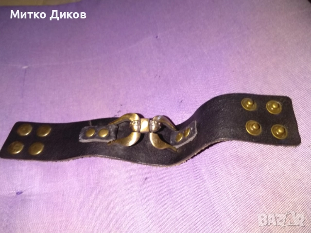Верижка за ръка метал естествена кожа 240х38мм две позиции, снимка 3 - Други - 51835713