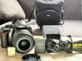 Nikon D3100 + обектив + аксесоари (готов за снимане), снимка 1