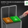 HOMCOM 2 x 15 л двойни кошчета за боклук, снимка 8
