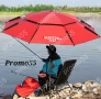 Чадър за плаж и риболов с чупещо рамо, УВ защита и тризъбец 220см., снимка 2