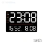 LED стенен часовник X6636 с време, седмица, температура, влажност+дистанционно, снимка 2