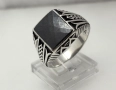 Мъжки Сребърен Пръстен с красив фасетиран камък (проба 925)- 7,8 грама, снимка 5
