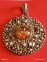 Красив медальон с РОЗОВ КВАРЦ стил поднесен аристократично 52223, снимка 4