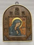 Ръчно рисувана икона на Света Богородица Долороса с миниатюри, снимка 1