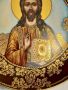 Руска порцеланова декоративна чиния Исус Христос с позлата , снимка 4