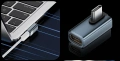 90 градусов адаптер, 240W Super Charge 80Gbps Type C USB 4.2, 8K, Thunderbolt 5/4/3, мъжко към женск, снимка 2