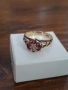 Старинен златен пръстен с диамант и рубини, снимка 2