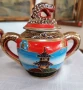 Японски комплект захарница и каничка за чай Satsuma. С богато рисувана релефна декорация. , снимка 8