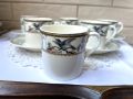 Красиви чашки с птици за кафе от Англия, снимка 1 - Антикварни и старинни предмети - 45241878