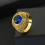 Пръстен в златен цвят, със сапфир, снимка 4