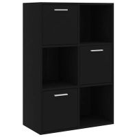 vidaXL Шкаф за съхранение, черен, 60x29,5x90 см, ПДЧ, снимка 1 - Шкафове - 45133204