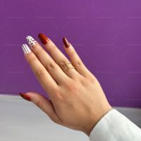 Дамски пръстен от медицинска стомана с нежни линии деликатна елегантност, снимка 2 - Пръстени - 45454456