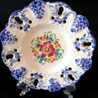 Синя чиния с цветя (Vestal?), снимка 1 - Декорация за дома - 45147857