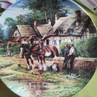 Колекционерски с печат чинии с коне, снимка 3 - Статуетки - 45538619