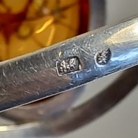 сребърна гривна с кехлибар , снимка 9 - Гривни - 45521035