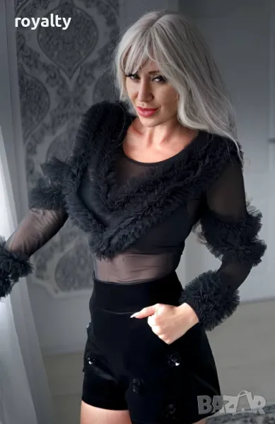 Дамско боди с тюл, снимка 1