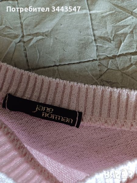 Плетена блузка с един ръкав в розов цвят., снимка 1