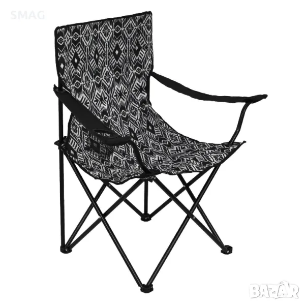 Къмпинг Стол Сгъваем Черен Ацтек с Калъф 54х54х85см S_1248553, снимка 1