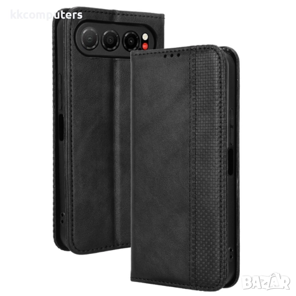 Кожен Ретро Калъф за ZTE nubia Air 5G- Магнитно затваряне, Държач за Карти и Стойка, вкл. Протектор,, снимка 1