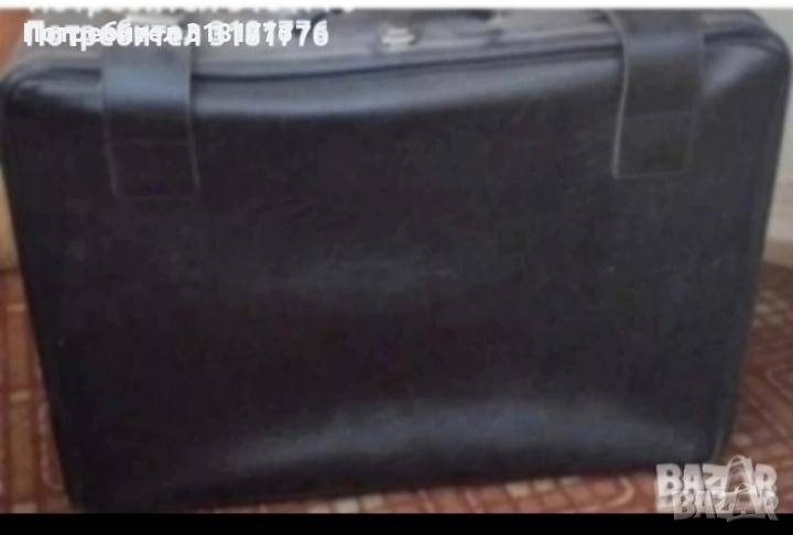 Голям кожен куфар от соца., снимка 1