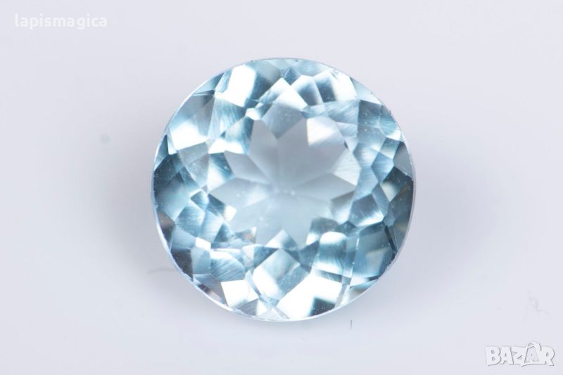 Син топаз 0.91ct 6mm кръгла шлифовка #4, снимка 1