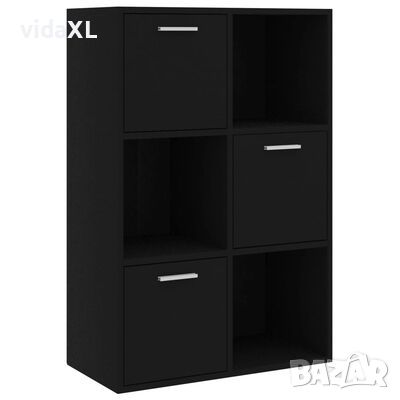 vidaXL Шкаф за съхранение, черен, 60x29,5x90 см, ПДЧ, снимка 1