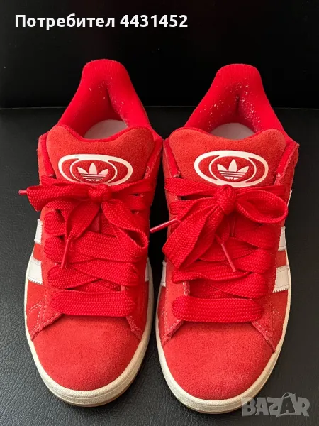 Велурени маратонки adidas Originals Campus 00S в червено , снимка 1
