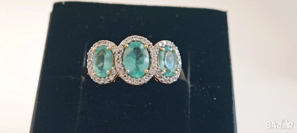 Сребърен пръстен с Тормалин-3,16гр/925, снимка 1