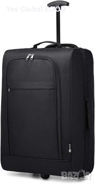 KONO лека ръчна куфарче на колелца 53x36x18 см черен, снимка 1
