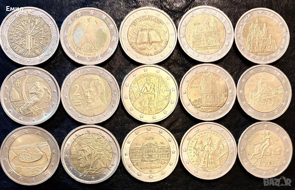 Три лота редки колекционерски евро монети., снимка 1