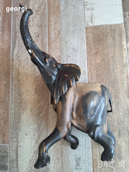 голям дървен слон от кралски абанос, снимка 1