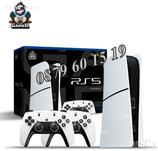 Игрова конзола RS5, 45 000+ игри, Два безжични джойстика, 4K HD, телевизионна игра, снимка 1